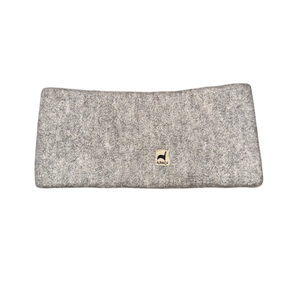 Alpaca Wool Headband Unisex OS Gray Excellent Felted Ear Warmer Winter Wrap